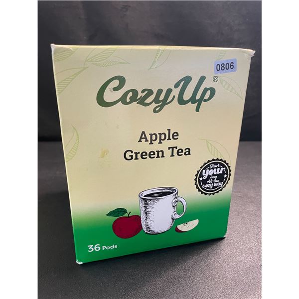 1 Box of CozyUp Apple Green Tea Keurig K-Cup Pods - 36 Pods - BB: NOV/2025 - New