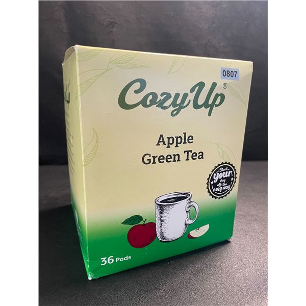 1 Box of CozyUp Apple Green Tea Keurig K-Cup Pods - 36 Pods - BB: NOV/2025 - New
