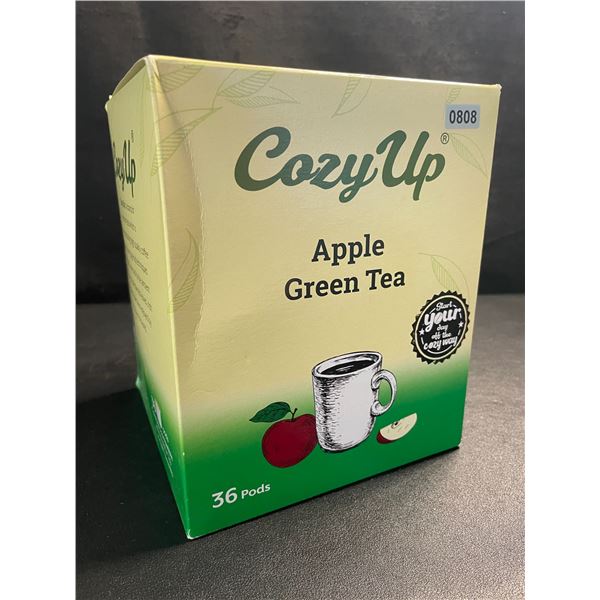 1 Box of CozyUp Apple Green Tea Keurig K-Cup Pods - 36 Pods - BB: NOV/2025 - New