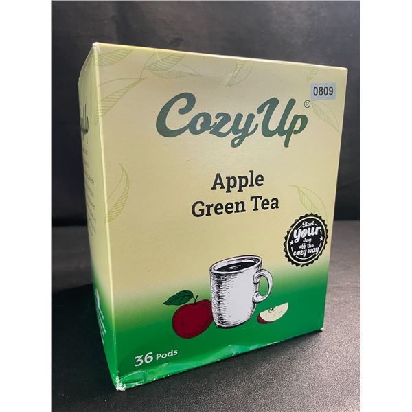1 Box of CozyUp Apple Green Tea Keurig K-Cup Pods - 36 Pods - BB: NOV/2025 - New
