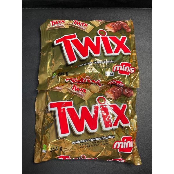 2 Packs of TWIX Minis Individually Wrapped Chocolate Bars - 244g Each - BB: 2025/AL 29 - New