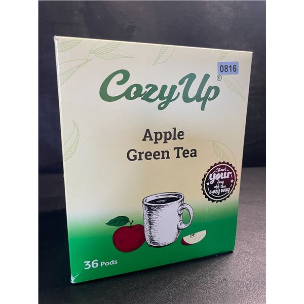 1 Box of CozyUp Apple Green Tea Keurig K-Cup Pods - 36 Pods - BB: 07/2025 - New