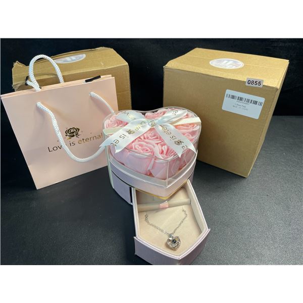 2 Love is Eternal Rose Gift Sets with Pendant Necklace - Brand New