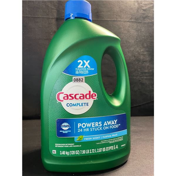 1 Large Jug of Cascade Complete Dishwasher Detergent - Fresh Scent w/ Dawn - 3.40kg - New