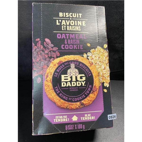 1 Box of Big Daddy Oatmeal & Raisin Cookies - Soft & Tender Gourmet Indiv Wrapped Cookies; 8 x 100g