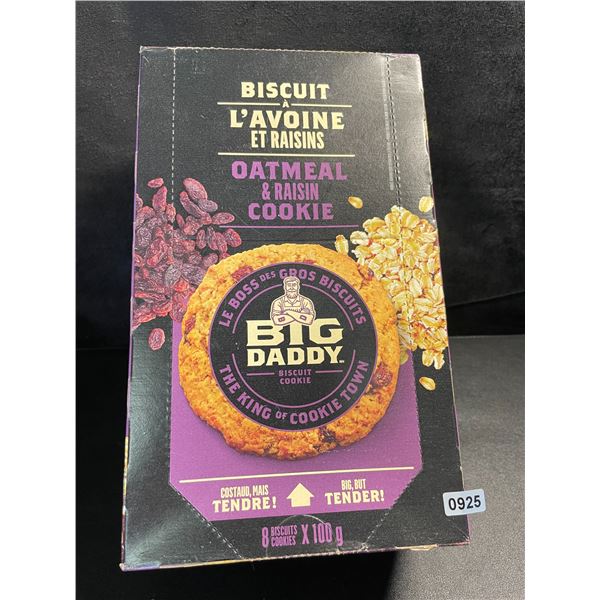 1 Box of Big Daddy Oatmeal & Raisin Cookies - Soft & Tender Gourmet Indiv Wrapped Cookies; 8 x 100g