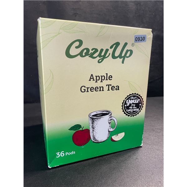 1 Box of CozyUp Apple Green Tea Keurig K-Cup Pods - 36 Pods - BB: NOV/2025 - New