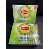 Image 1 : 2 Boxes of Lipton Green Tea Decaffeinated Tea Bags - 72 Tea Bags Per Box - BB: 25 JN 05 - New Sealed