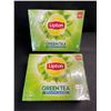 Image 1 : 2 Boxes of Lipton Green Tea Decaffeinated Tea Bags - 72 Tea Bags Per Box - BB: 25 JN 05 - New Sealed