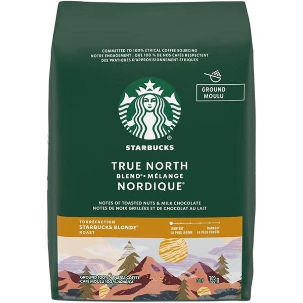 1 Bag of Starbucks True North Blend Blonde Roast Ground Arabica Coffee - 793g - New