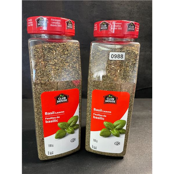 2 Club House Basil Leaves - Large 190g Containers - New