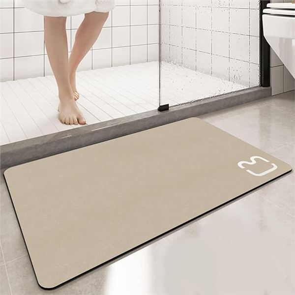 1 Bath Mat - Diatomaceous Earth Bath Mat; Non-Slip/Quick-Dry Super Absorbent; Lrg 15.7 x 31.9" - New