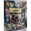 Image 4 : 1 Motorcycle Design Plush Blanket/Gift for Men - Large 80" x 60" Blanket Size - New Sealed