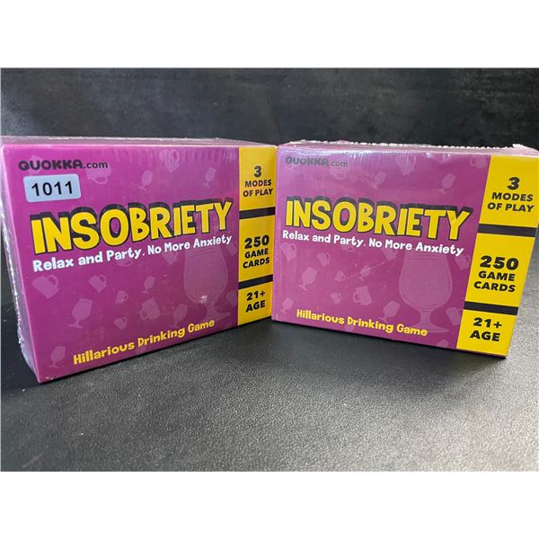 2 Insobriety Hilarious Drinking/Party Games for Adults - 250 Game Cards (Ages 21+) - New