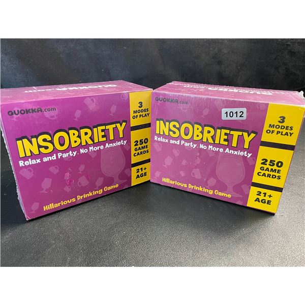 2 Insobriety Hilarious Drinking/Party Games for Adults - 250 Game Cards (Ages 21+) - New