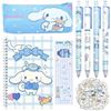 Image 1 : 2 Cinnamoroll Kawaii Stationary Sets - Pencil Case/Pens/Notebook/Stickers Included - New