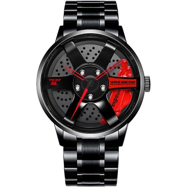 1 BOYADKA Stainless Steel Men's Watch - Car Sports Wheel/Design for Car Enthusiasts - Brand New!