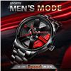Image 6 : 1 BOYADKA Stainless Steel Men's Watch - Car Sports Wheel/Design for Car Enthusiasts - Brand New!