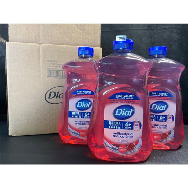Box of 3 Dial Antibacterial Liquid Hand Soaps - 1.53L Each - Pomegranate Tangerine Scent - New