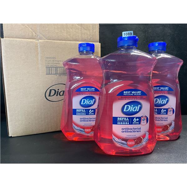 Box of 3 Dial Antibacterial Liquid Hand Soaps - 1.53L Each - Pomegranate Tangerine Scent - New