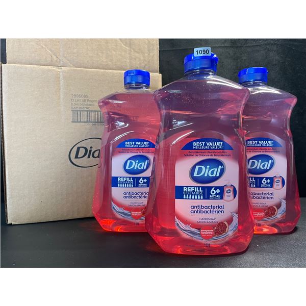 Box of 3 Dial Antibacterial Liquid Hand Soaps - 1.53L Each - Pomegranate Tangerine Scent - New