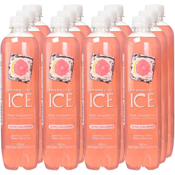 1 Case of Sparkling Ice Zero Sugar Pink Grapefruit Beverages - 12 x 503ml Bottles (BB: JAN 24/2025)