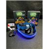 Image 1 : 2 LED Rainproof 3 Mode Dog Collars Size Medium Blue - New