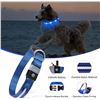 Image 2 : 2 LED Rainproof 3 Mode Dog Collars Size Medium Blue - New