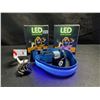 Image 1 : 2 LED Rainproof 3 Mode Dog Collars Size Medium Blue - New