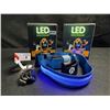 Image 1 : 2 LED Rainproof 3 Mode Dog Collars Size Medium Blue - New