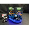 Image 1 : 2 LED Rainproof 3 Mode Dog Collars Size Medium Blue - New