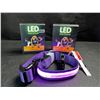 Image 1 : 2 LED Rainproof 3 Mode Dog Collars Size Medium Purple - New