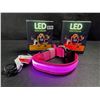 Image 1 : 2 LED Rainproof 3 Mode Dog Collars Size Small Pink - New