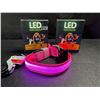 Image 1 : 2 LED Rainproof 3 Mode Dog Collars Size Small Pink - New