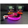 Image 1 : 2 LED Rainproof 3 Mode Dog Collars Size Small Pink - New
