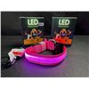 Image 1 : 2 LED Rainproof 3 Mode Dog Collars Size Small Pink - New