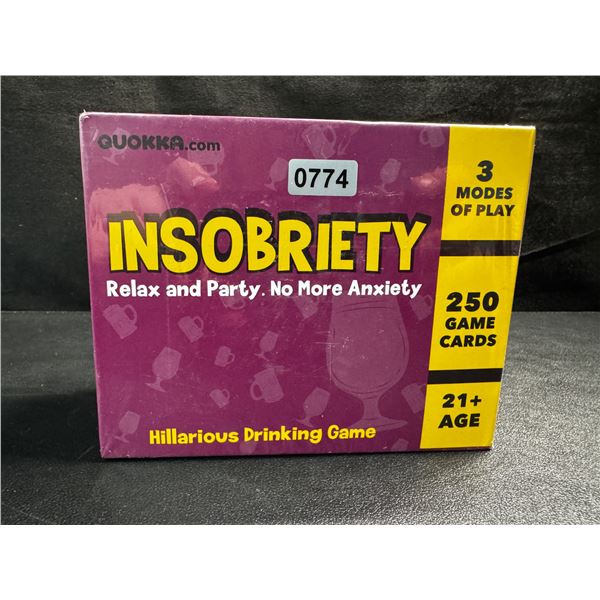 1 Insobriety Hilarious Adult Party Drinking Game - New