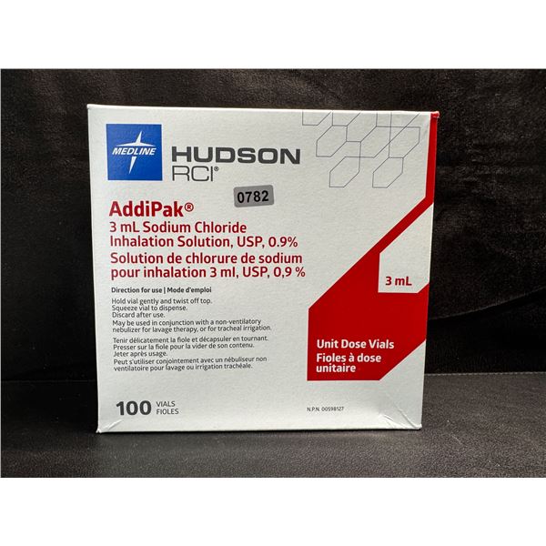 1 Box of Hudson AddiPak 3ml Sodium Chloride/Saline Dose Vials - New