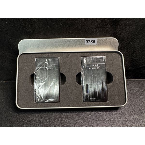 1 Set of 2 Refillable Torch Cigar Lighters - New
