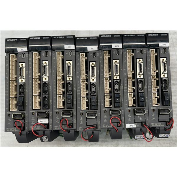 Lot of (7) Mitsubishi #MR-J3-10B AC Servo Drives