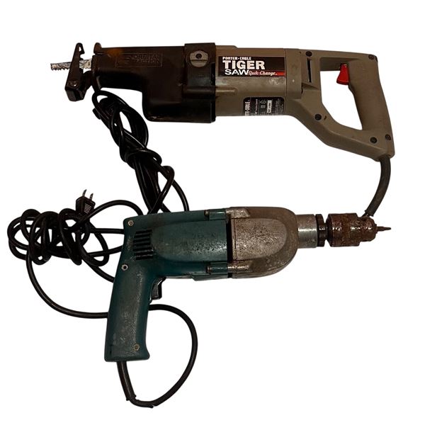 Makita Hammer Drill and Porter Cable Tiger Saw 737 (Working)