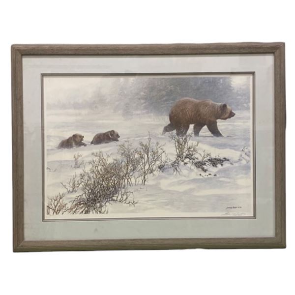 Framed John Seerey-Lester Print "Bears" Numbered 1992 (Aprox 43.5" x 33")