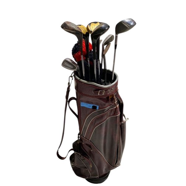Lot of Golf Clubs and Bag