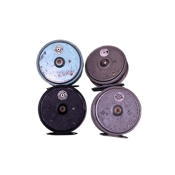 Lot of 4 Fishing Reels (JW Young & Sons Condex (3) and Popular Alcock)