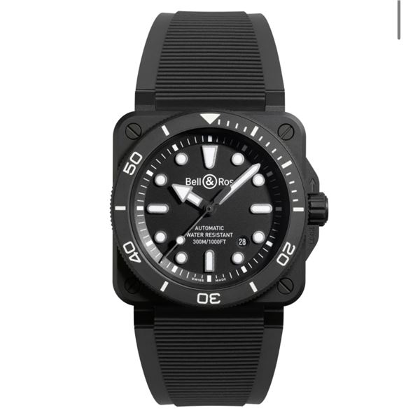 Brand New Bell & Ross Diver Black Matte Ceramic BR03A-D-BL-CE/SRB Complete 2025 ($7828.80)