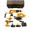 Image 2 : Dewalt Power Tool Set (Drill, Circ Saw, Recip Saw, Flashlight, 2 Batteries, Charger)