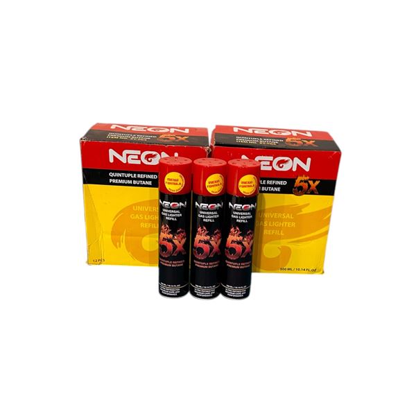 Group of 22 Neon 5X Refined Premium Butane ( 22x300ML) Retail: $160