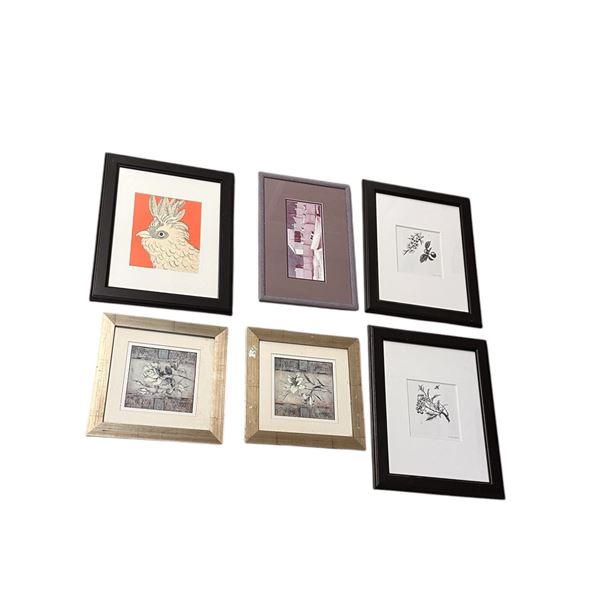 Group of 6 Framed Art Pieces (Assorted Sizes)
