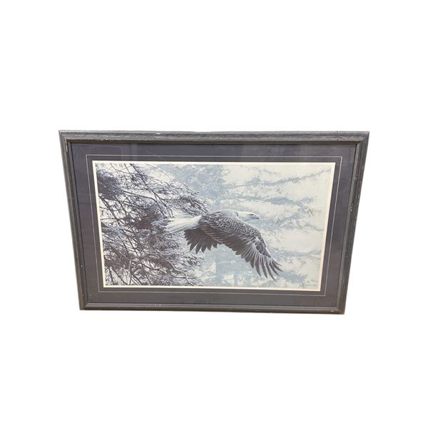 Bald Eagle Art Piece R.S. Parker 1991 Print (Aprox 43" x 29")