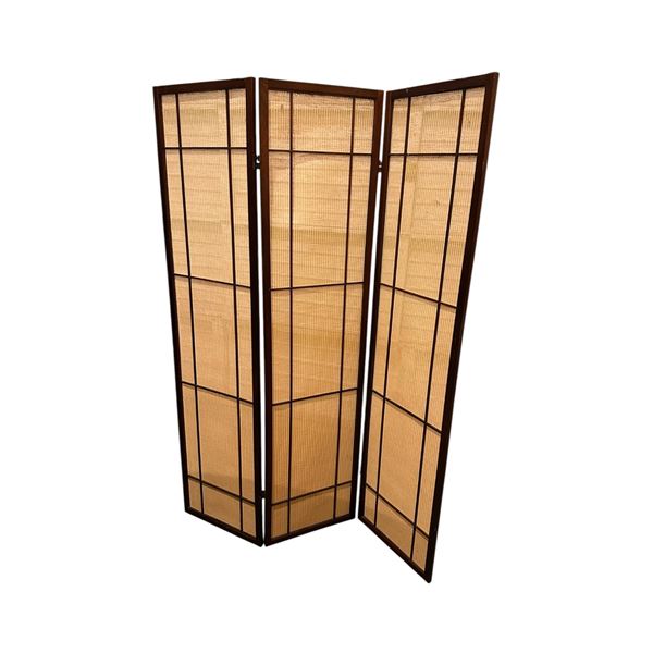 Folding 3 Panel Wood/Fabric Divider
